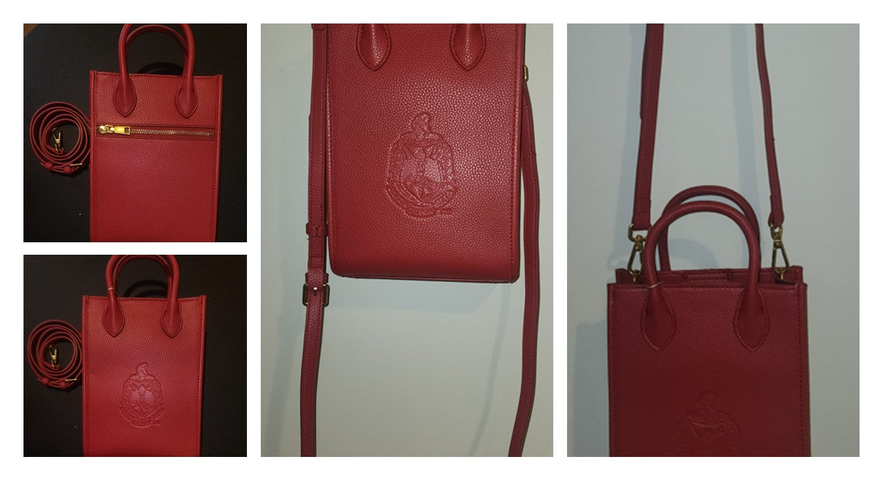 Delta Red Leather Crossbody Bag