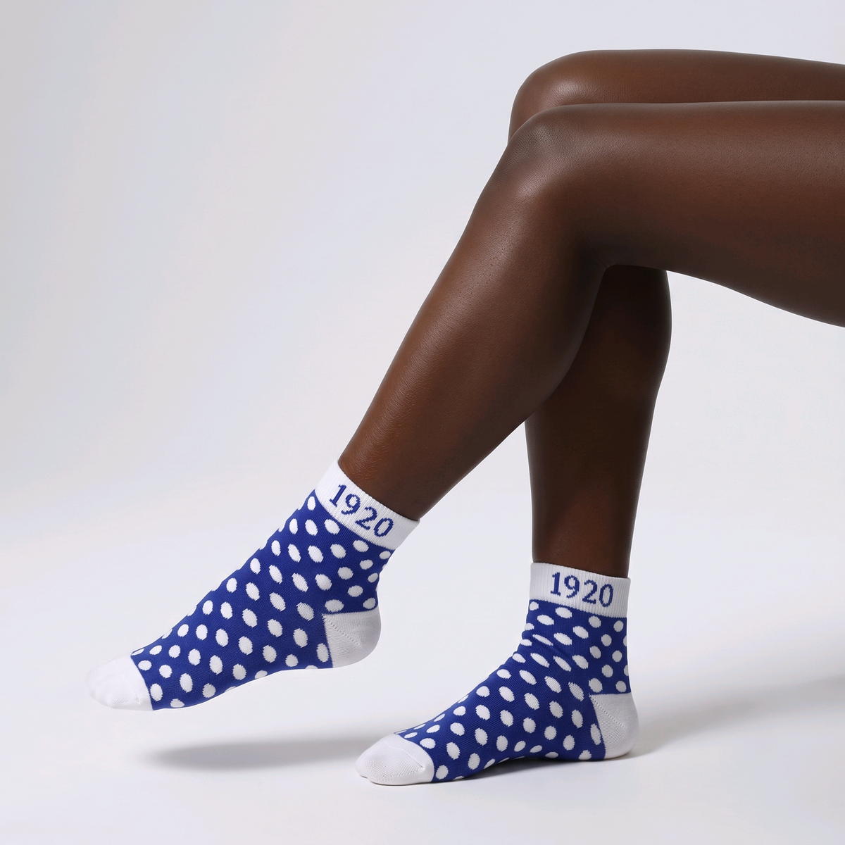 Zeta Phi Beta Blue Polka Dot Footies