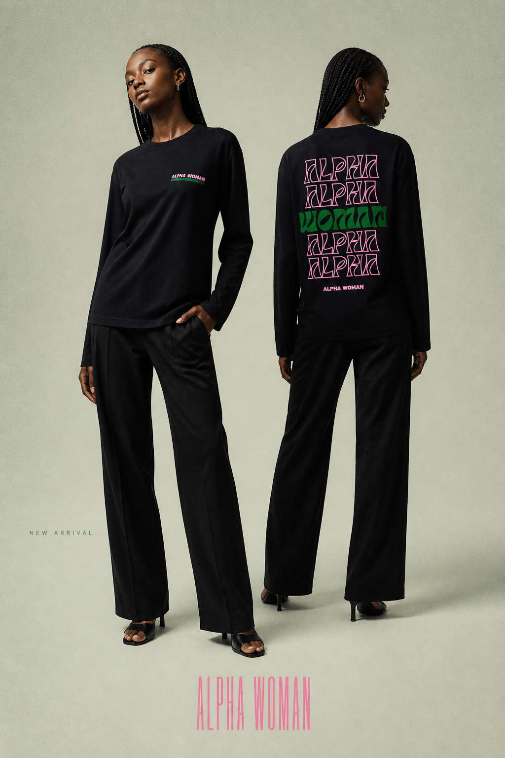 AKA LS Silk Screen Alpha Woman Tshirt