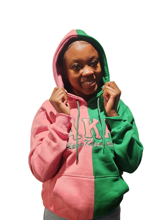 AKA Pink Green Split Hoodie