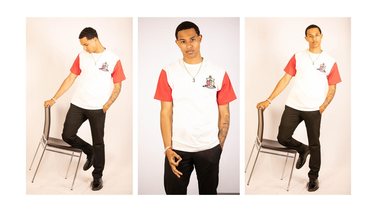 Kappa Alpha Psi Whte TShirt w/Red Sleeves
