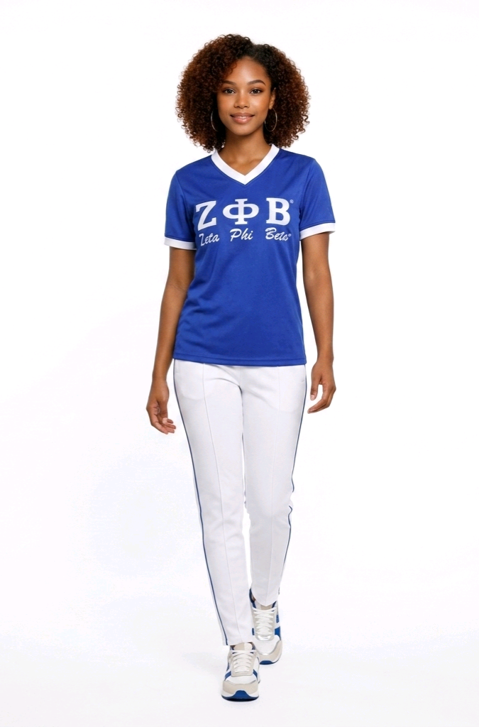 Zeta Phi Beta V-Neck Dri-Fit Tshift Ringer